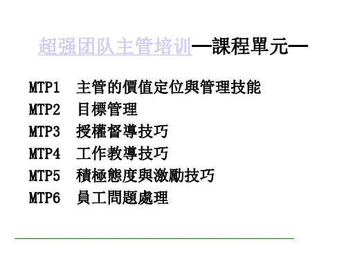 超强团队主管培训