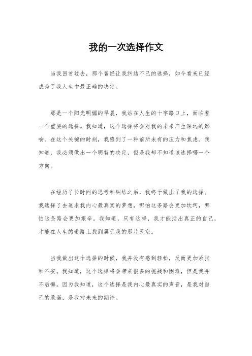 我的一次选择作文
