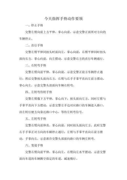今天指挥手势动作要领