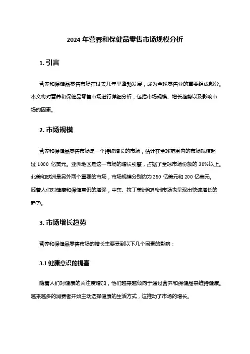 2024年营养和保健品零售市场规模分析