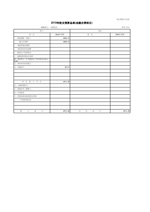 2018年收支预算总表(功能分类科目)
