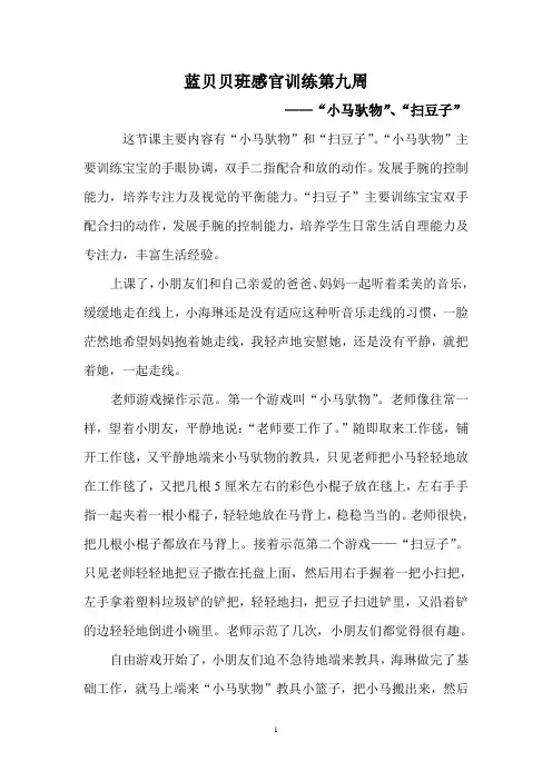 蓝贝贝班感官训练第九周