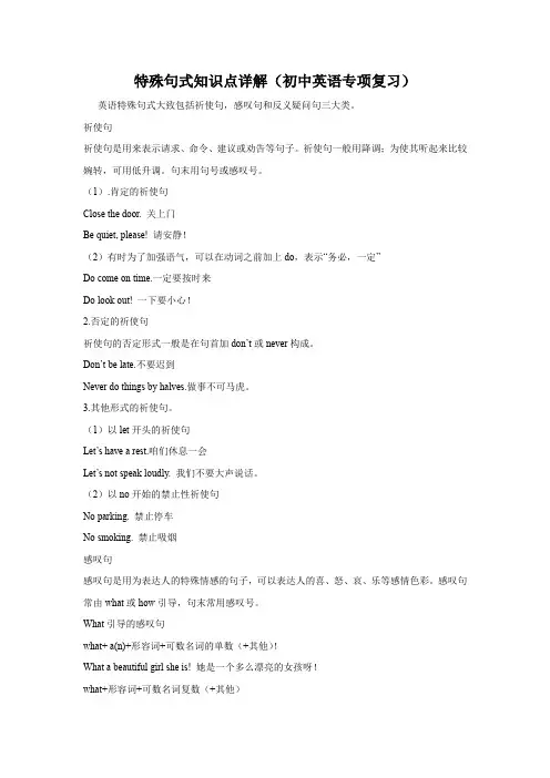 特殊句式知识点详解(初中英语专项复习)1