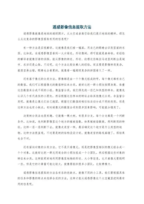 遥感影像信息提取方法