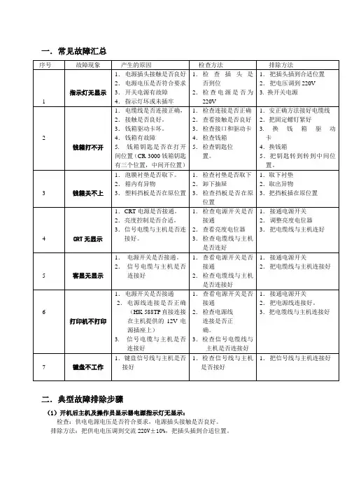 收款机故障分析与排除