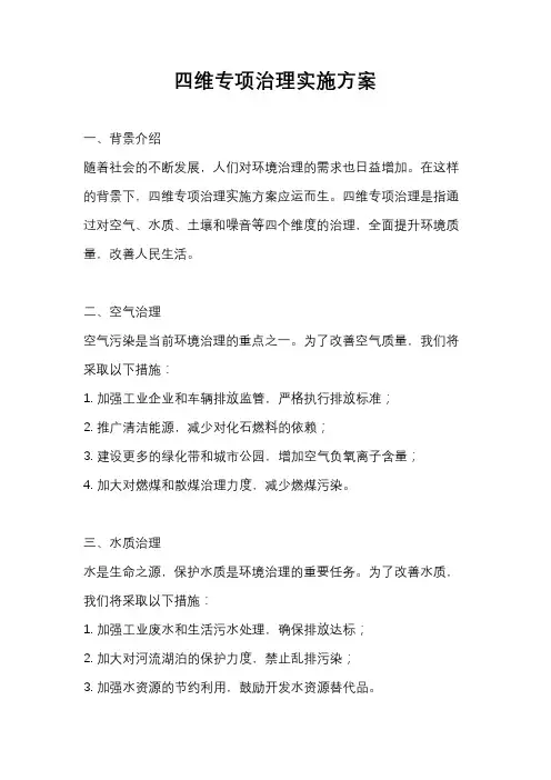 四维专项治理实施方案