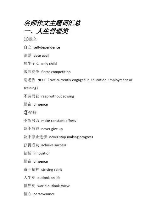 英语名师作文主题词