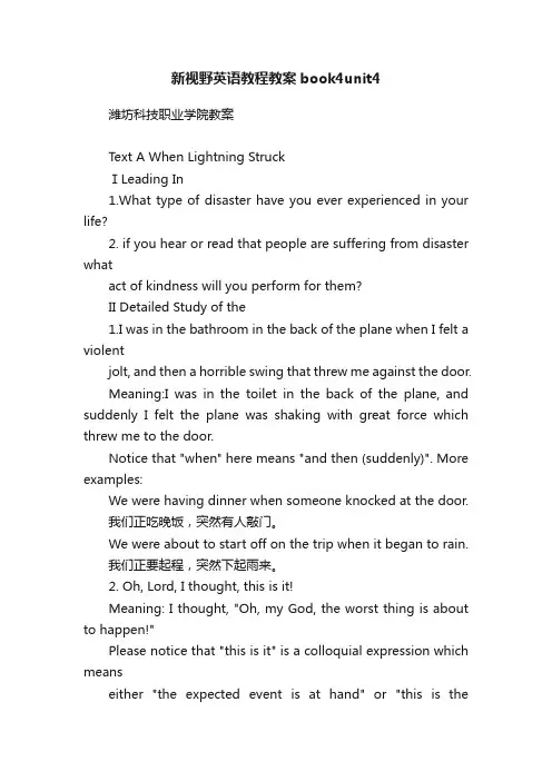 新视野英语教程教案book4unit4