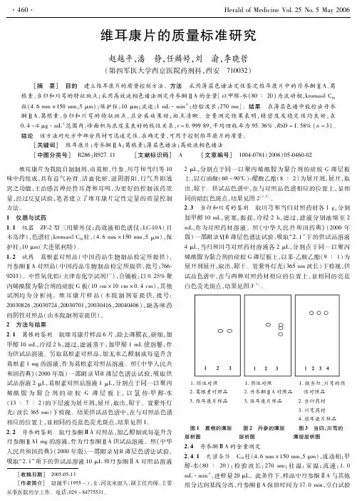 维耳康片的质量标准研究