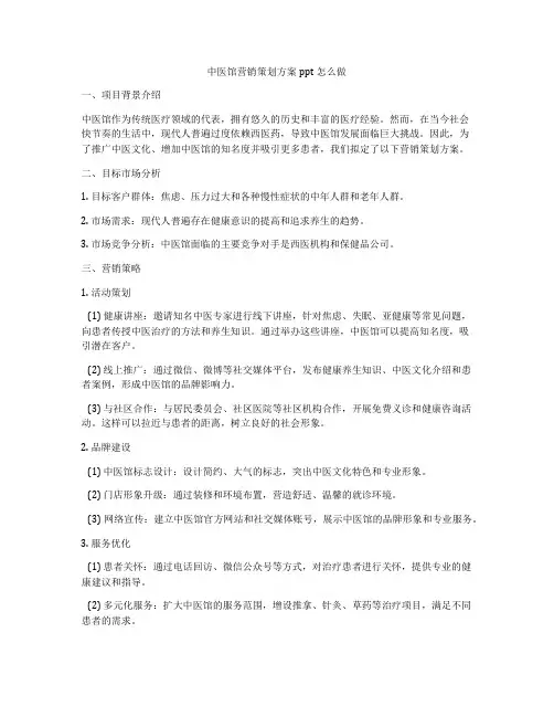 中医馆营销策划方案ppt怎么做