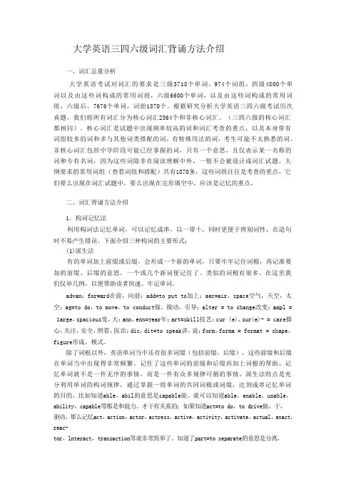大学英语单词记忆方法介绍