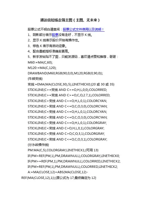 通达信短线走强主图（主图、无未来）