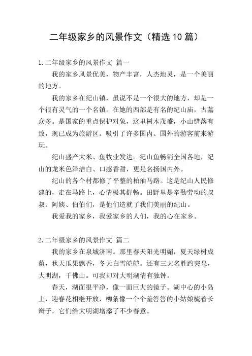 二年级家乡的风景作文(精选10篇)