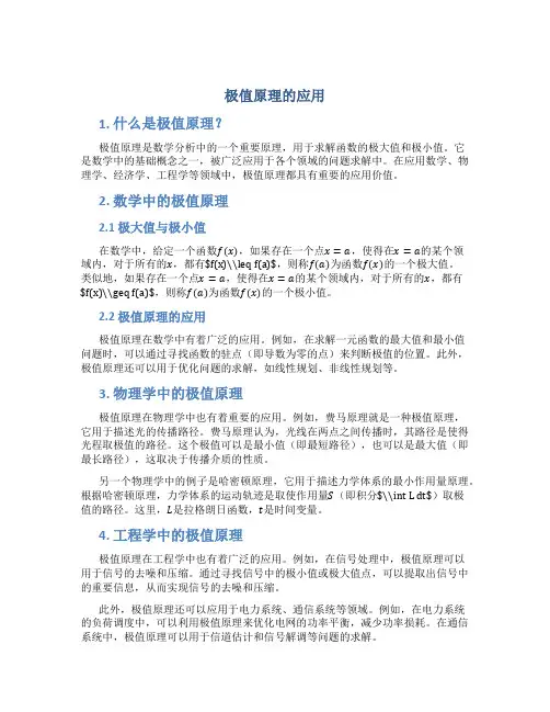 极值原理的应用