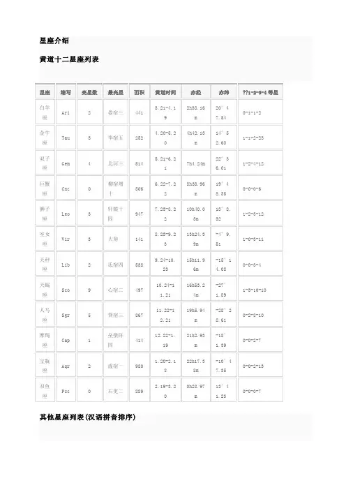 星座大全