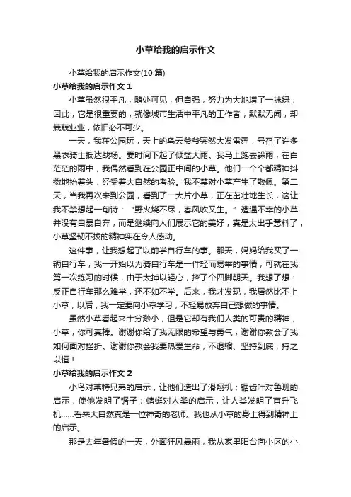小草给我的启示作文（10篇）
