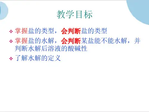 人教版中职化学通用类6.3盐类的水解课件23张PPT