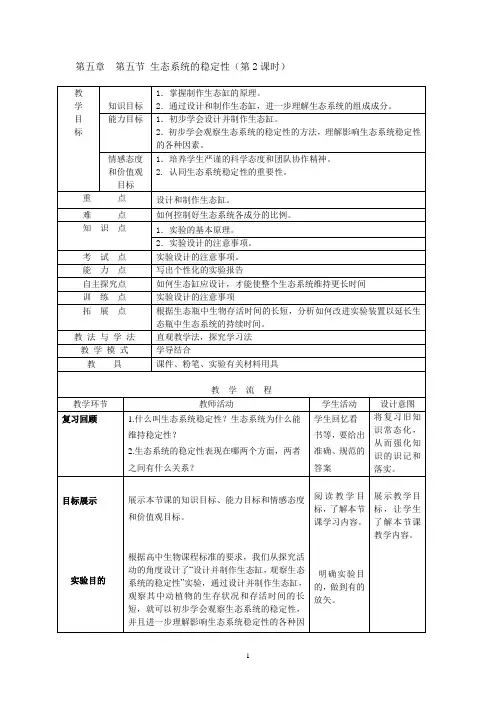 生态系统的稳定性