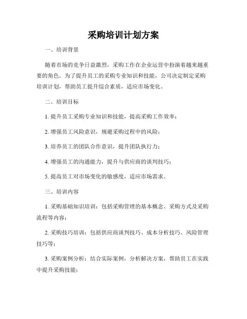 采购培训计划方案