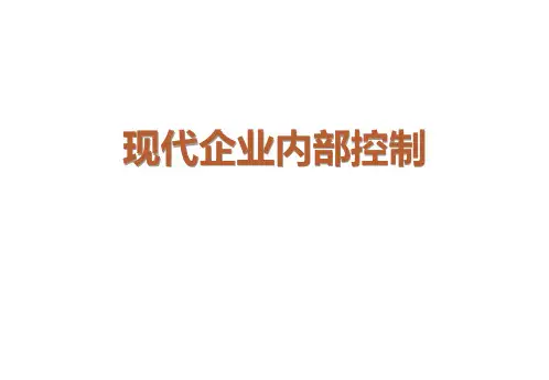 现代企业内部控制培训讲义ppt课件