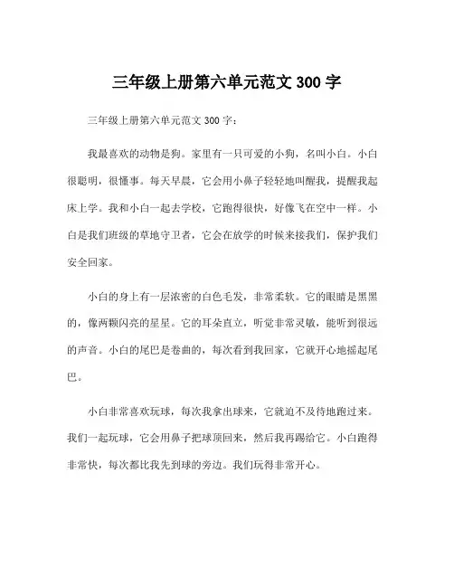 三年级上册第六单元范文300字