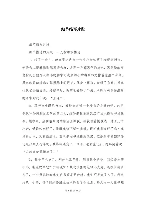 细节描写片段