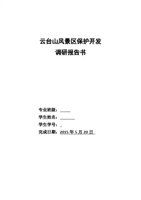 云台山调研报告