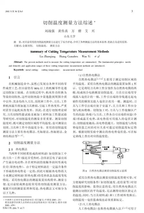 切削温度测量方法综述