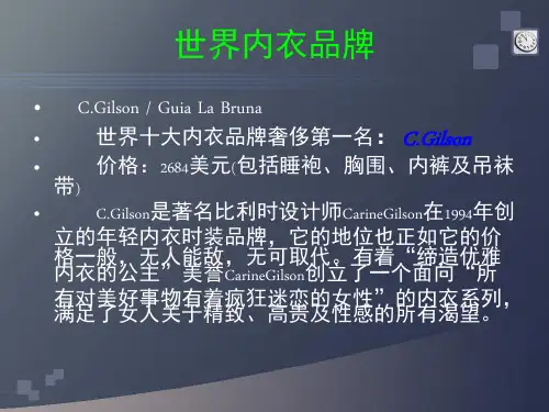 世界内衣品牌讲义课件(ppt 20页)