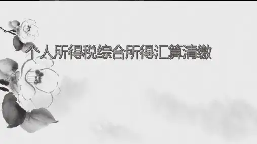 个人所得税综合所得汇算清缴操作培训