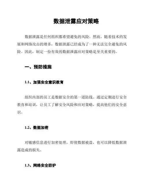 数据泄露应对策略