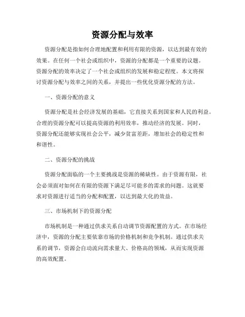 资源分配与效率