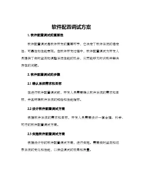 软件配置调试方案
