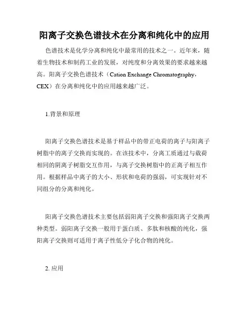 阳离子交换色谱技术在分离和纯化中的应用