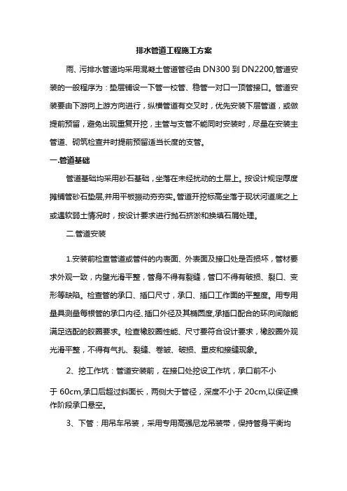 排水管道工程施工方案(详细)