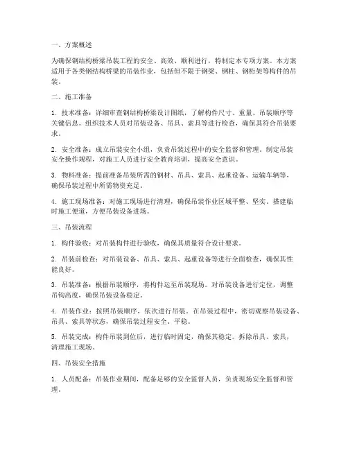 钢结构桥梁吊装专项方案