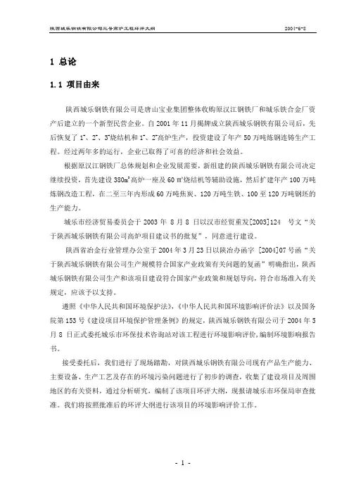 钢铁环评报告书