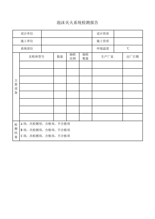 泡沫灭火系统检测报告