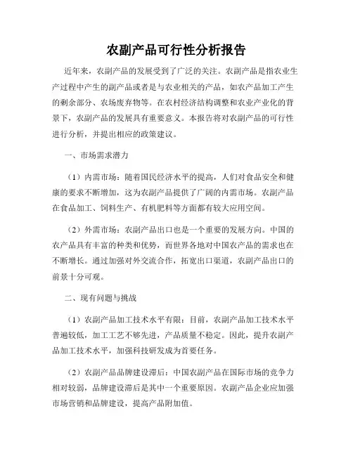 农副产品可行性分析报告