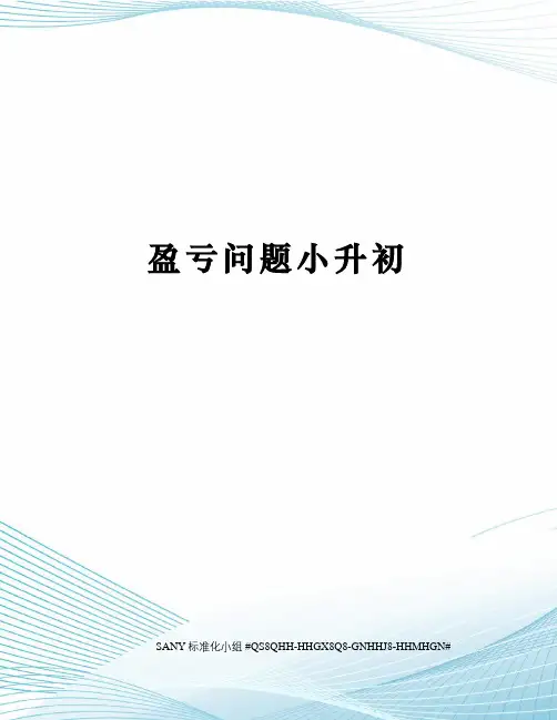 盈亏问题小升初