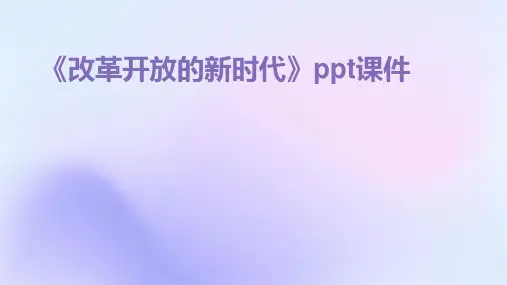 《改革开放的新时代》课件
