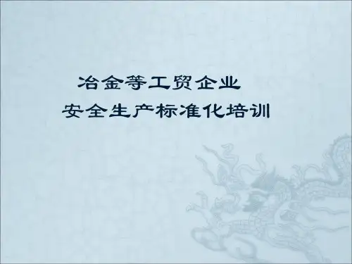 冶金等工贸企业安全生产标准化培训课件
