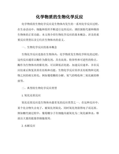 化学物质的生物化学反应