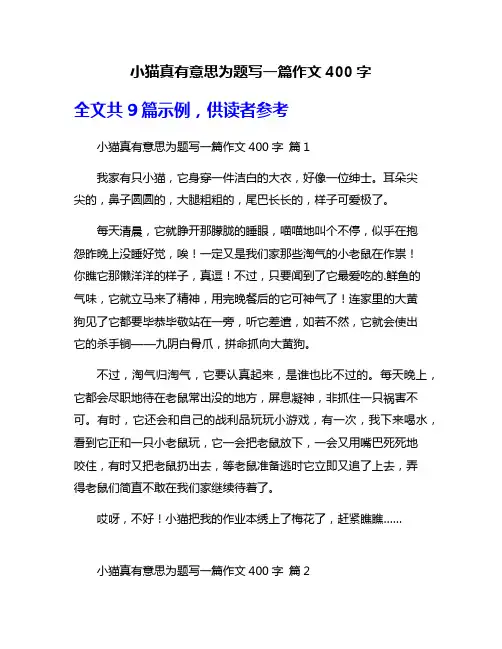 小猫真有意思为题写一篇作文400字