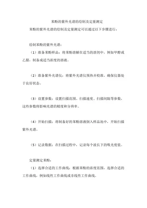 苯酚的紫外光谱的绘制及定量测定