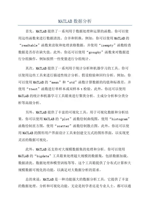 MATLAB数据分析