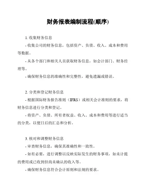 财务报表编制流程(顺序)