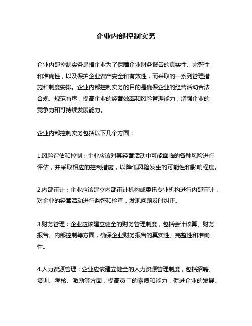 企业内部控制实务