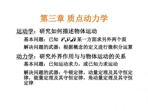 第三章质点动力学-PPT文档资料