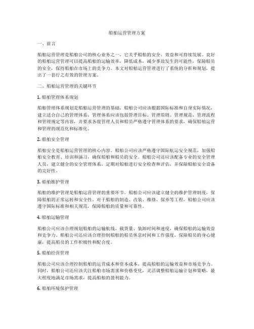 船舶运营管理方案